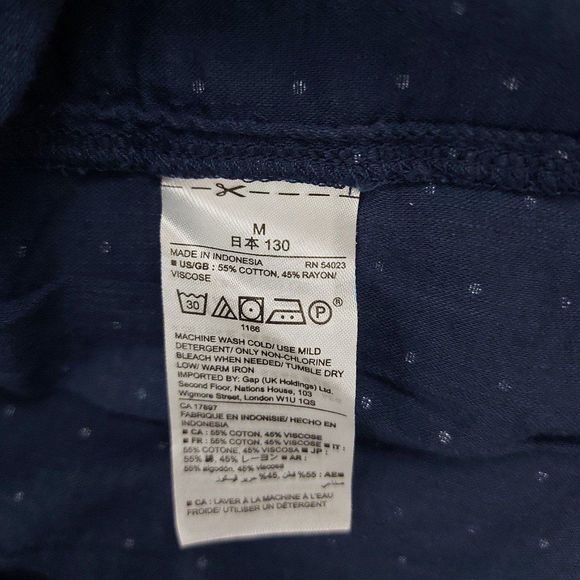 Gap Kids Girls Blouse Medium Navy Polka Dots Short Sleeve Tie Front Button Up - Picture 11 of 11